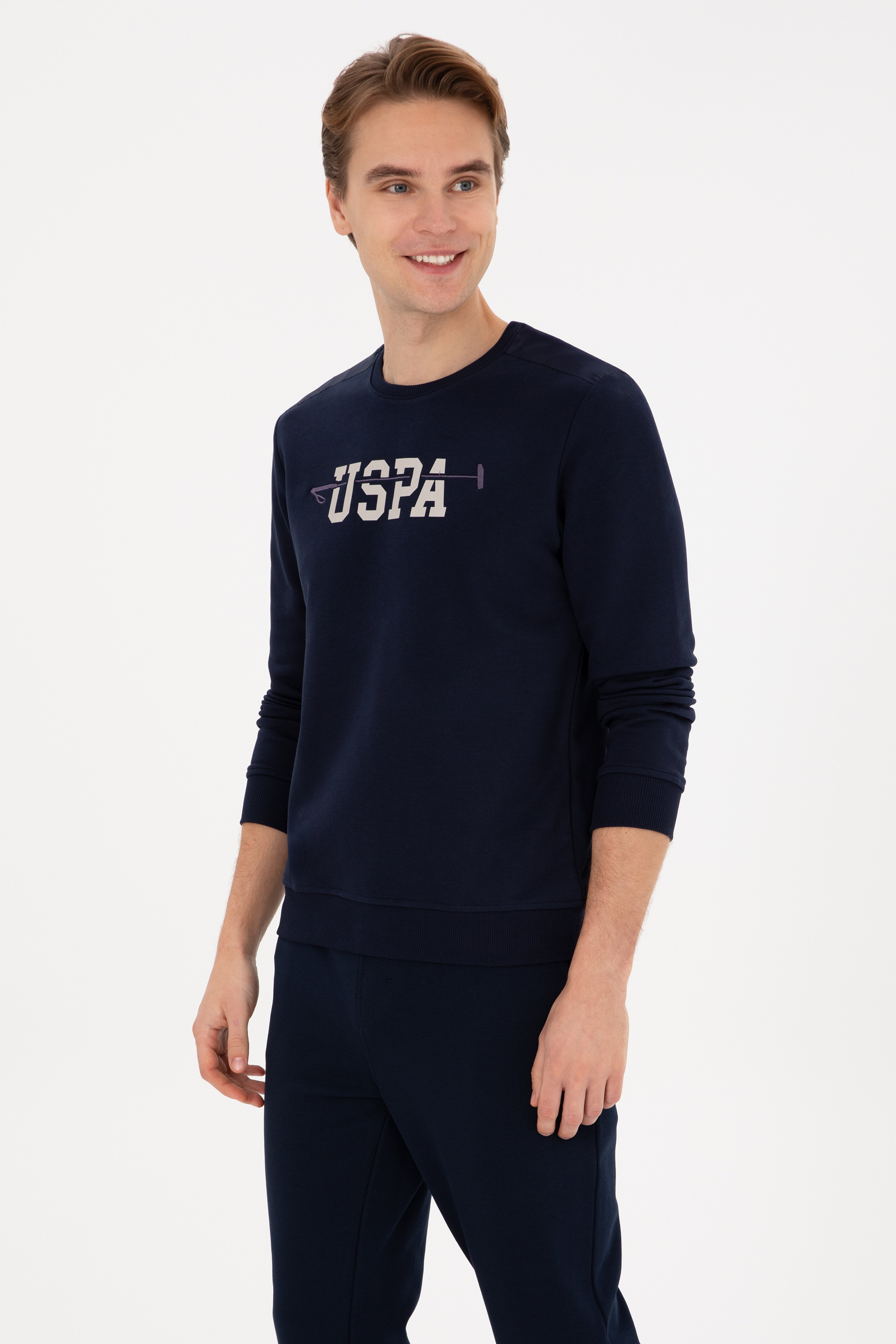 Erkek Regular Fit Bisiklet Yaka Lacivert Sweatshirt