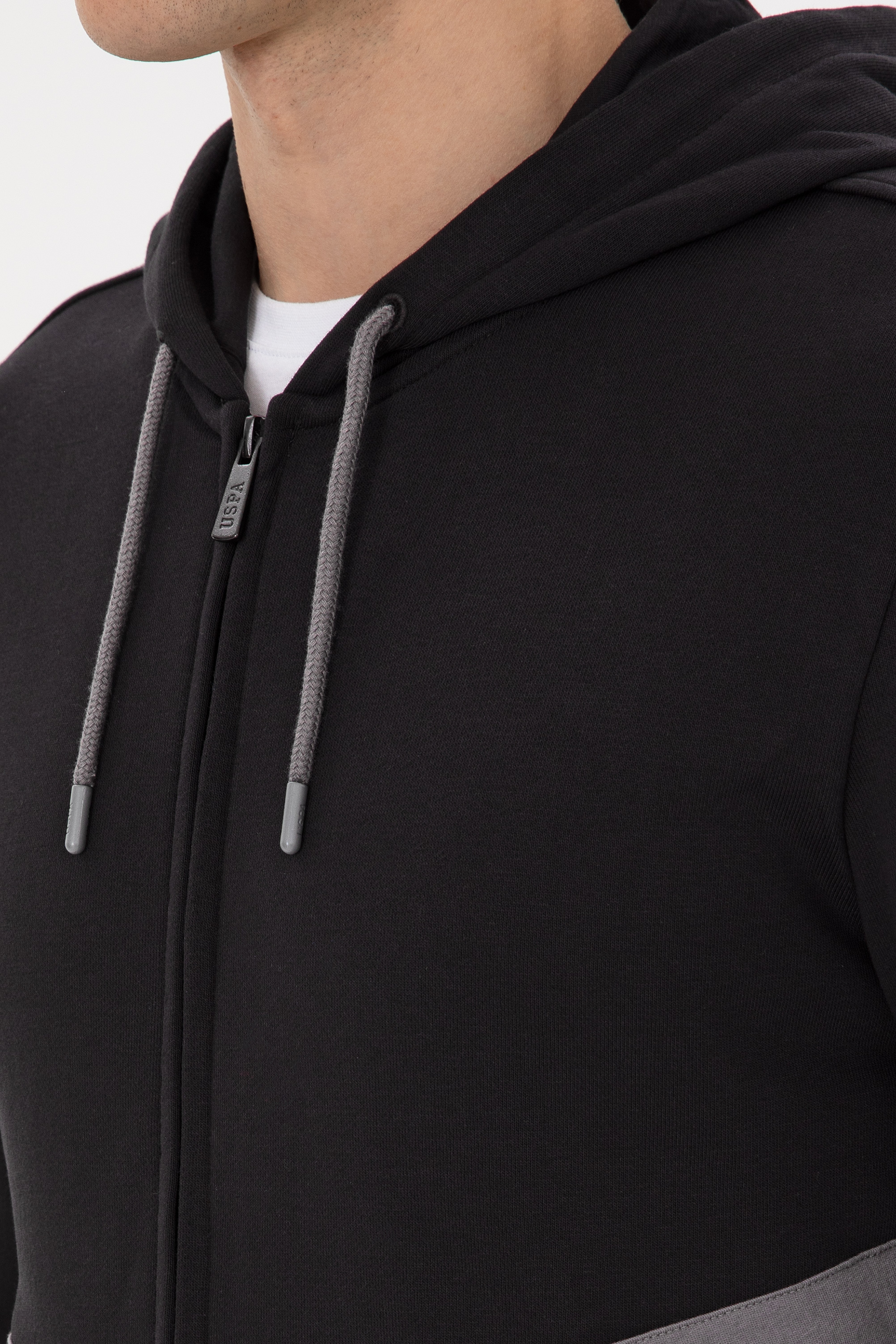 Erkek Regular Fit Fermuarlı Kapüşonlu Siyah Örme Hırka - Image 7