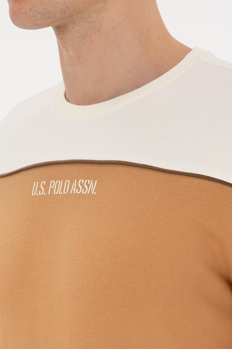 Erkek Regular Fit Bisiklet Yaka Camel Sweatshirt