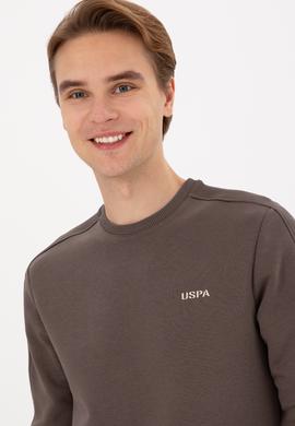 Erkek Regular Fit Bisiklet Yaka Vizon Sweatshirt - 50315598006