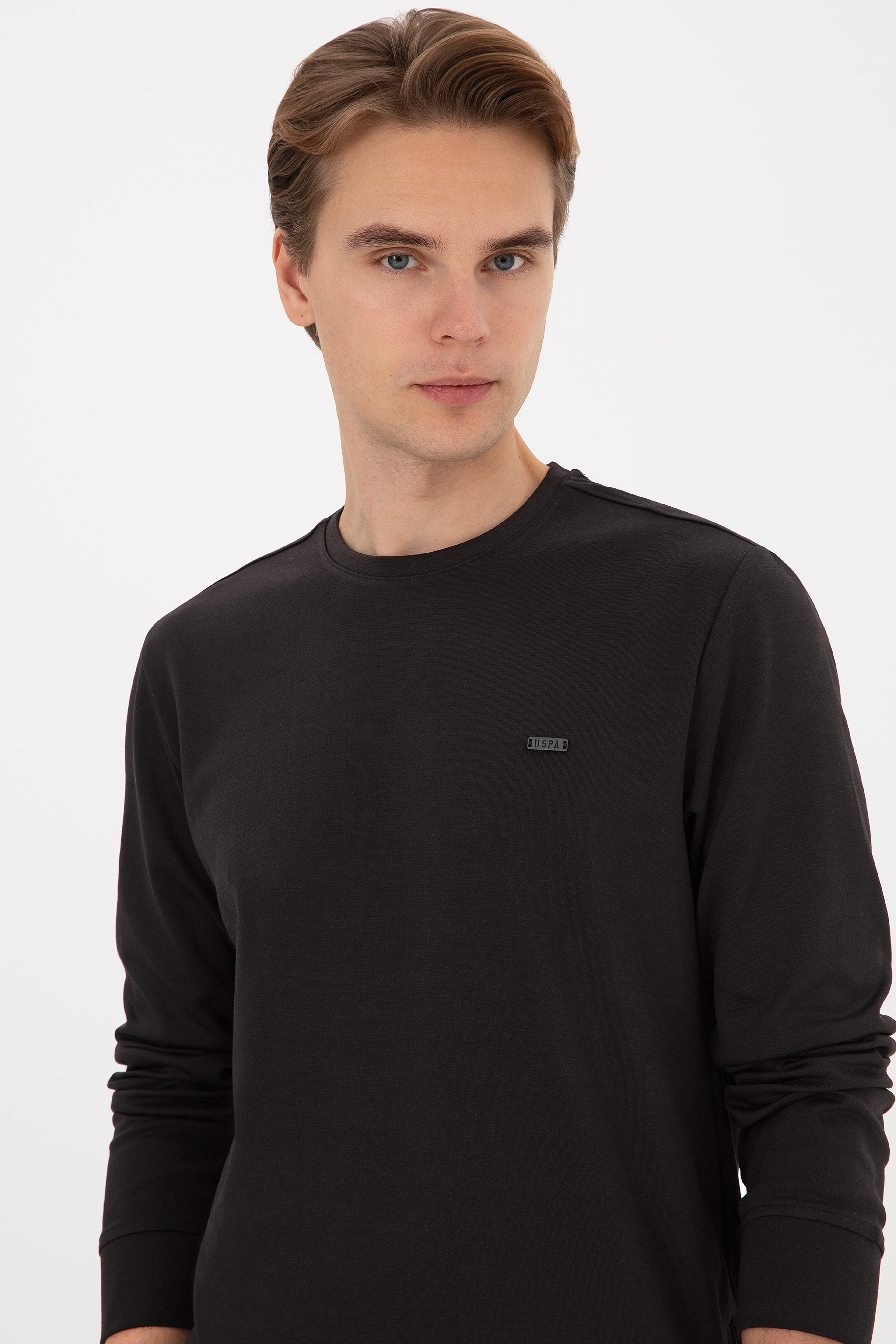 Erkek Regular Fit Bisiklet Yaka Siyah Sweatshirt - Image 2