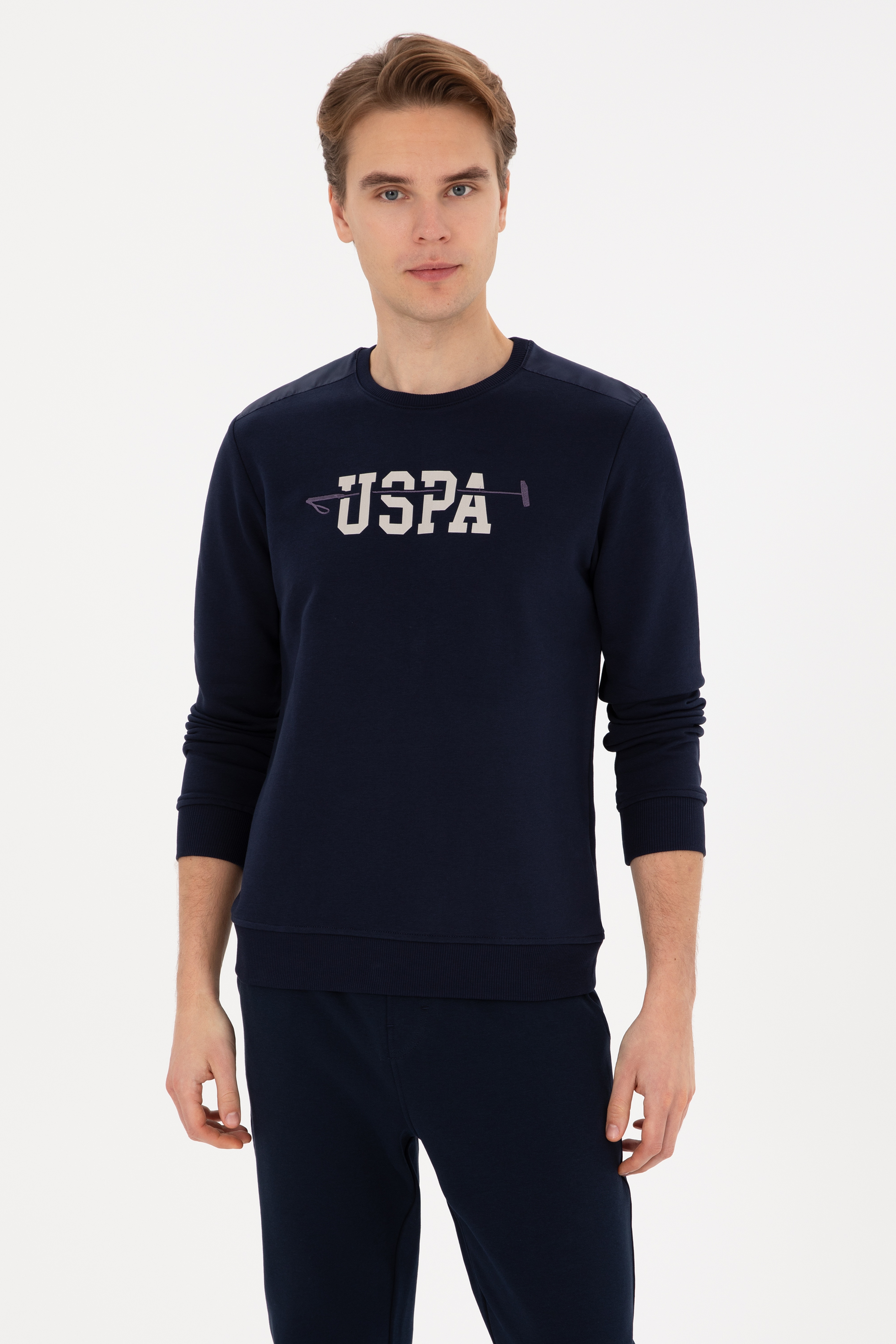 Erkek Regular Fit Bisiklet Yaka Lacivert Sweatshirt - Image 1
