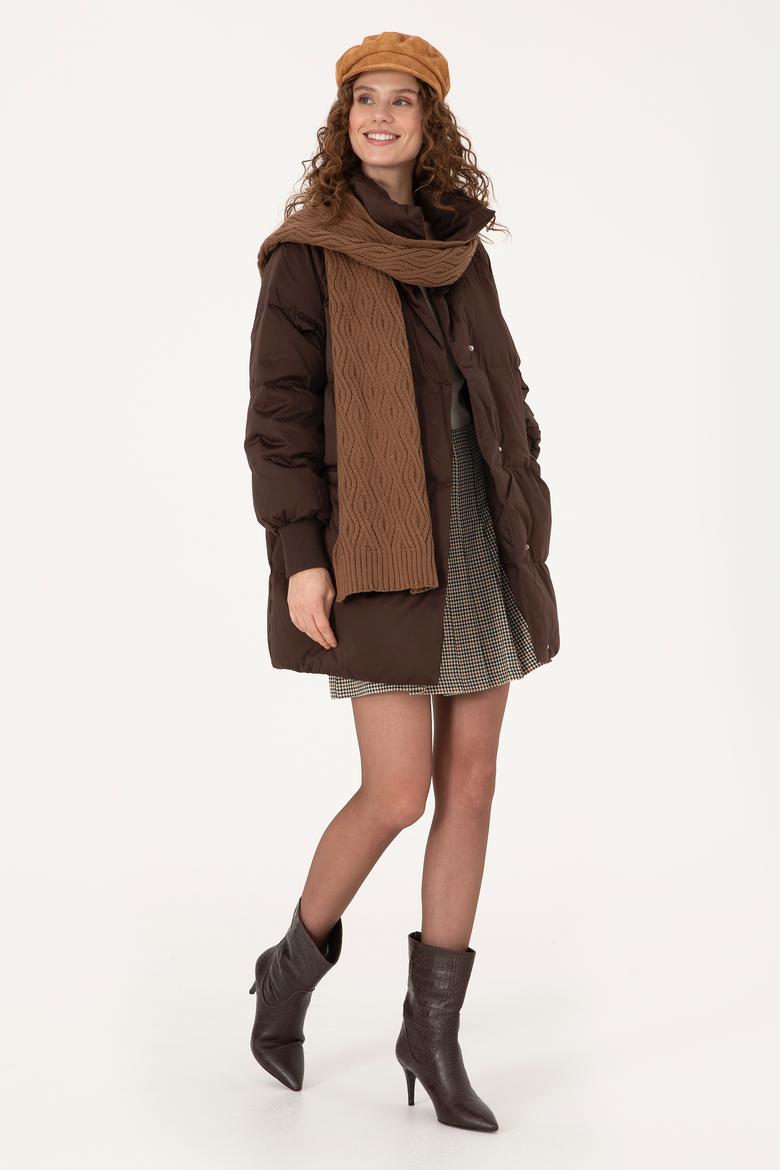 Kadın Koyu Kahverengi Kaban