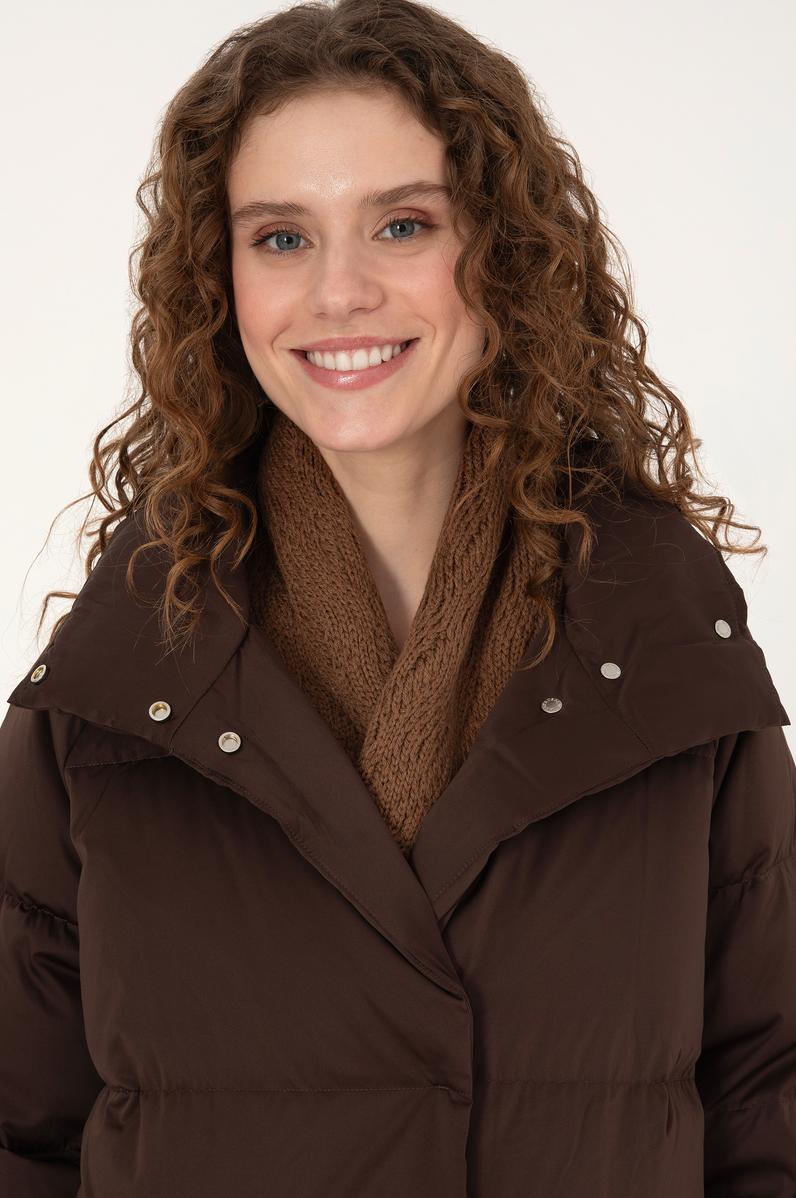 Kadın Koyu Kahverengi Kaban