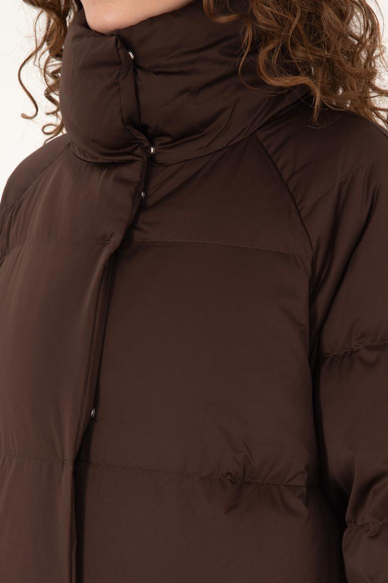 Kadın Koyu Kahverengi Kaban - 50308606011