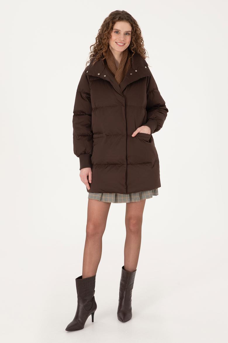 Kadın Koyu Kahverengi Kaban - 50308606011