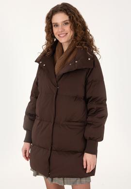 Kadın Koyu Kahverengi Kaban - 50308606011