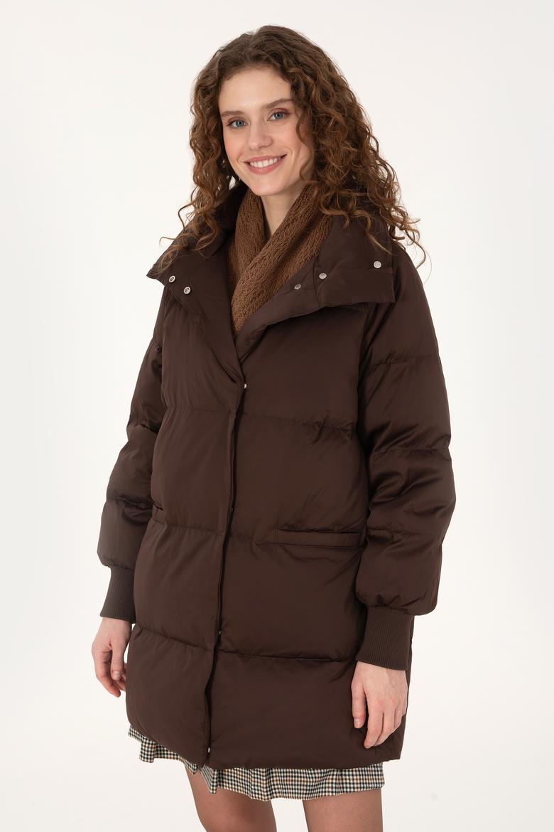 Kadın Koyu Kahverengi Kaban - 50308606011