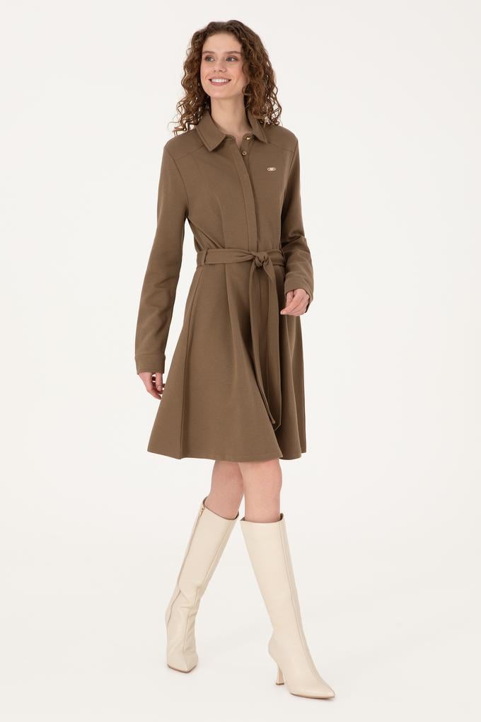 Kadın Haki Örme Elbise