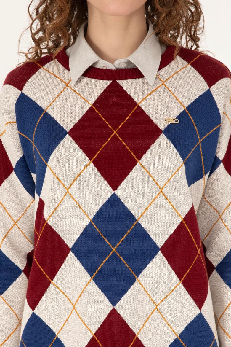 Kadın Bordo Kazak - 50309632004