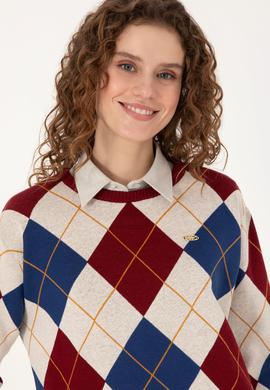 Kadın Bordo Kazak - 50309632004