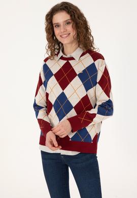 Kadın Bordo Kazak - 50309632004