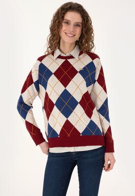 Kadın Bordo Kazak - 50309632004