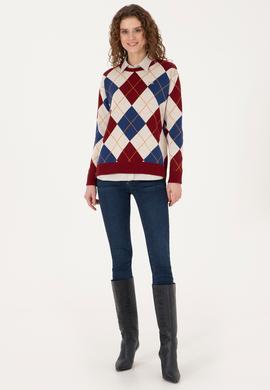 Kadın Bordo Kazak - 50309632004