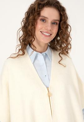 Kadın Krem Triko Panço - 50309711001