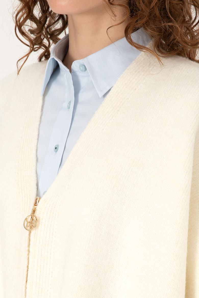 Kadın Krem Triko Panço - 50309711001