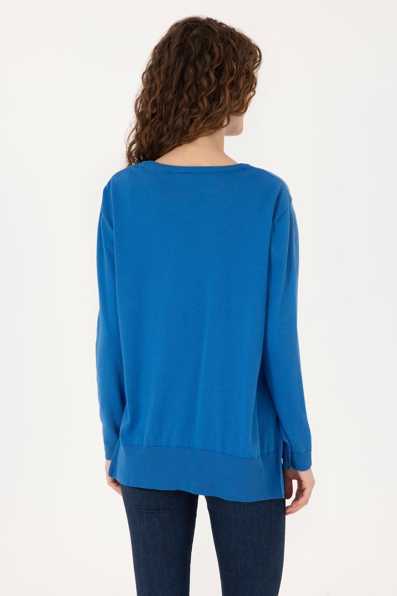 Kadın MAVİ Basic Kazak - 50313579024