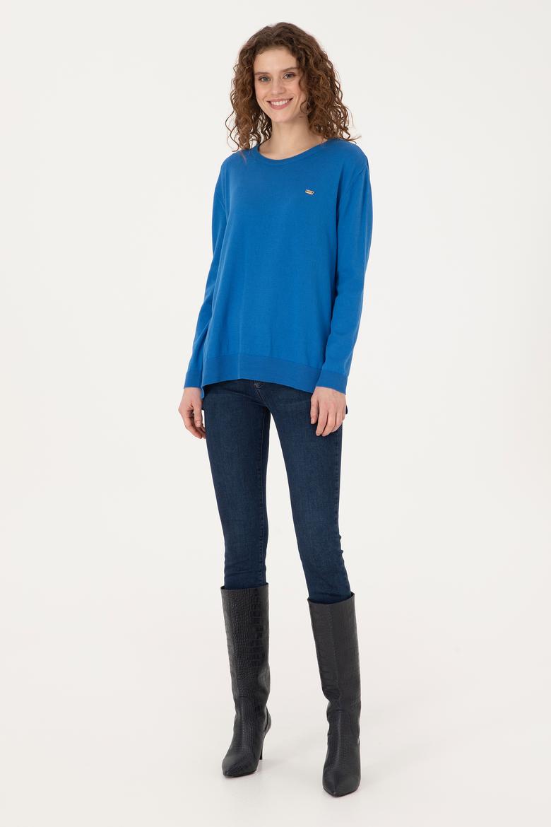 Kadın MAVİ Basic Kazak - 50313579024