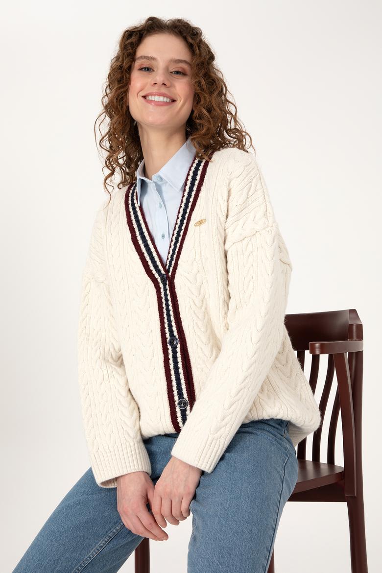 Kadın Krem Triko Hırka - 50314775009