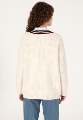 Kadın Krem Triko Hırka - 50314775009