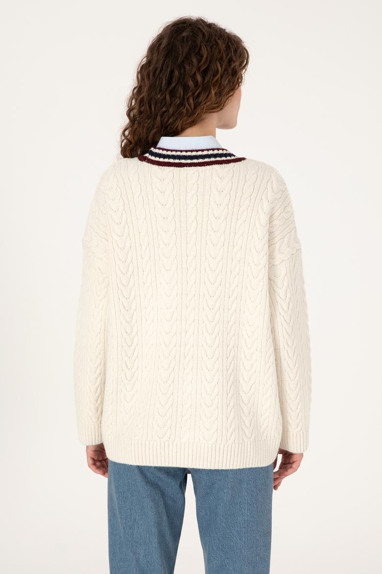 Kadın Krem Triko Hırka - 50314775009