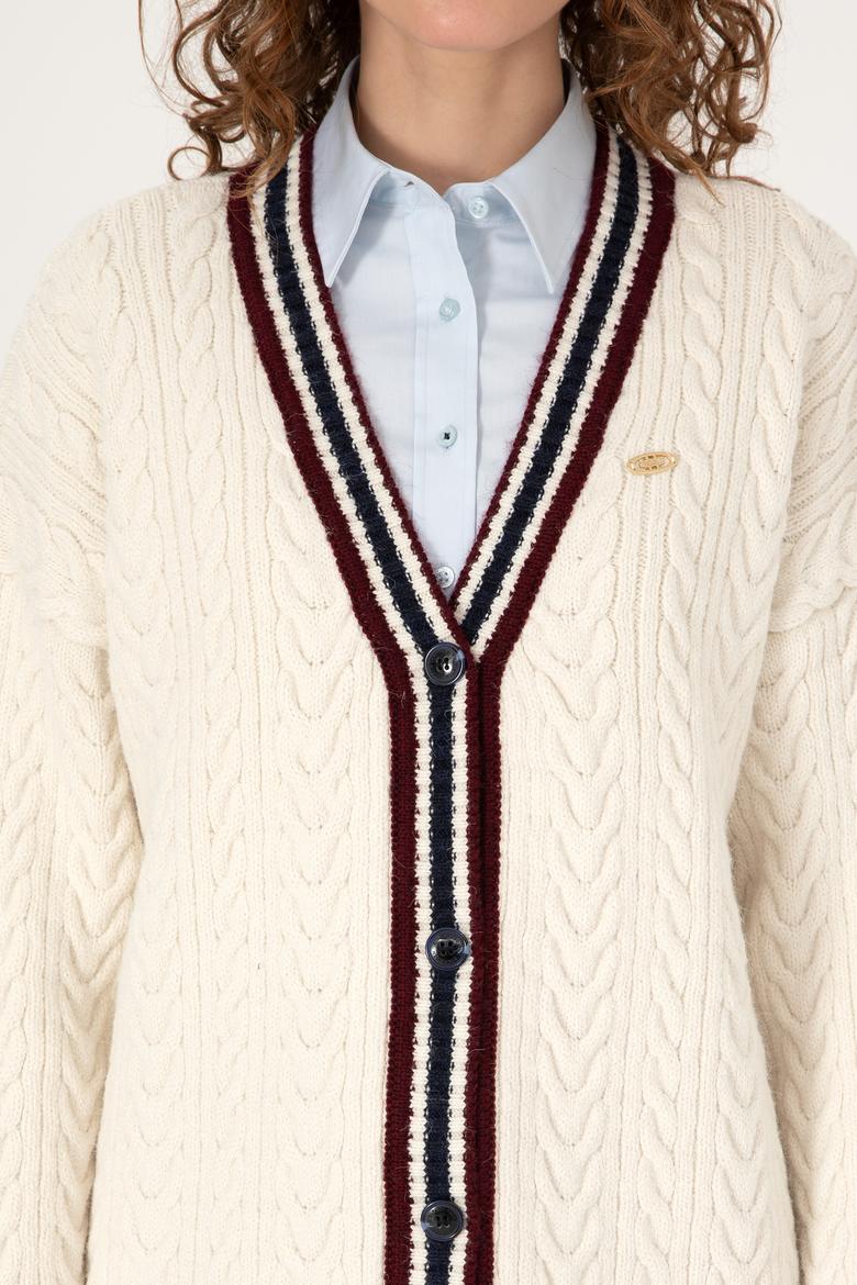 Kadın Krem Triko Hırka - 50314775009