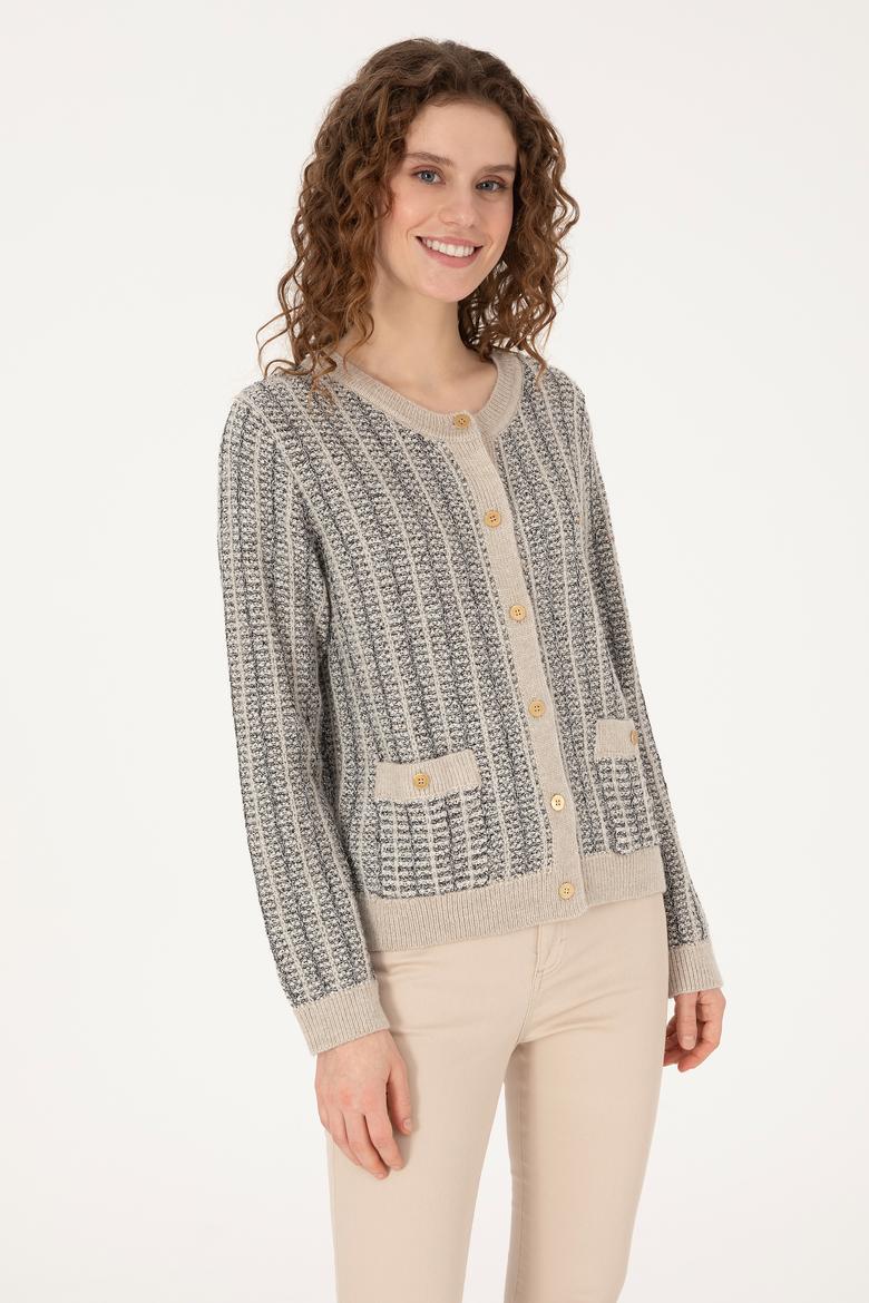 Kadın Krem Triko Hırka - 50310762010