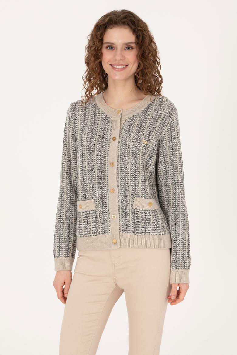 Kadın Krem Triko Hırka