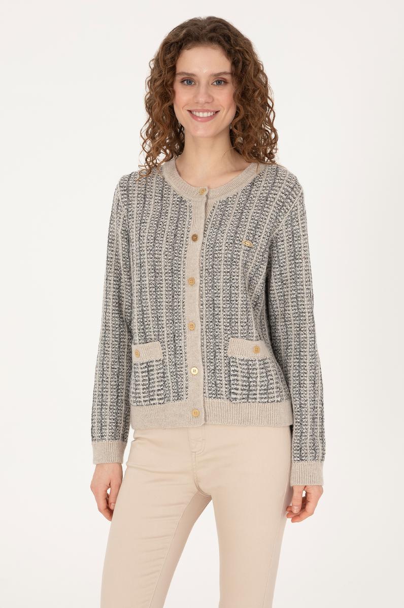 Kadın Krem Triko Hırka