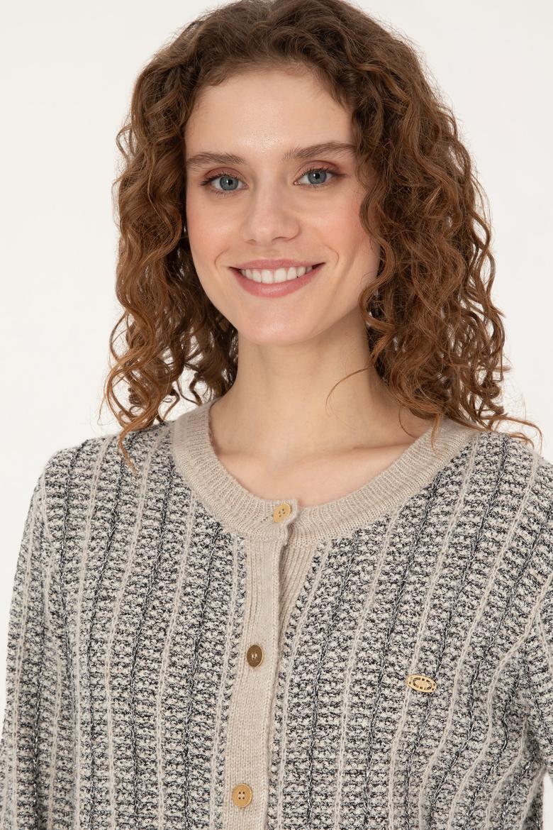 Kadın Krem Triko Hırka - 50310762010