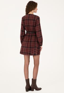 Kadın Bordo Jean Elbise - 50312325011