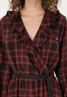 Kadın Bordo Jean Elbise - 50312325011