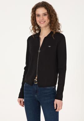 Kadın Siyah Triko Hırka - 50317375017