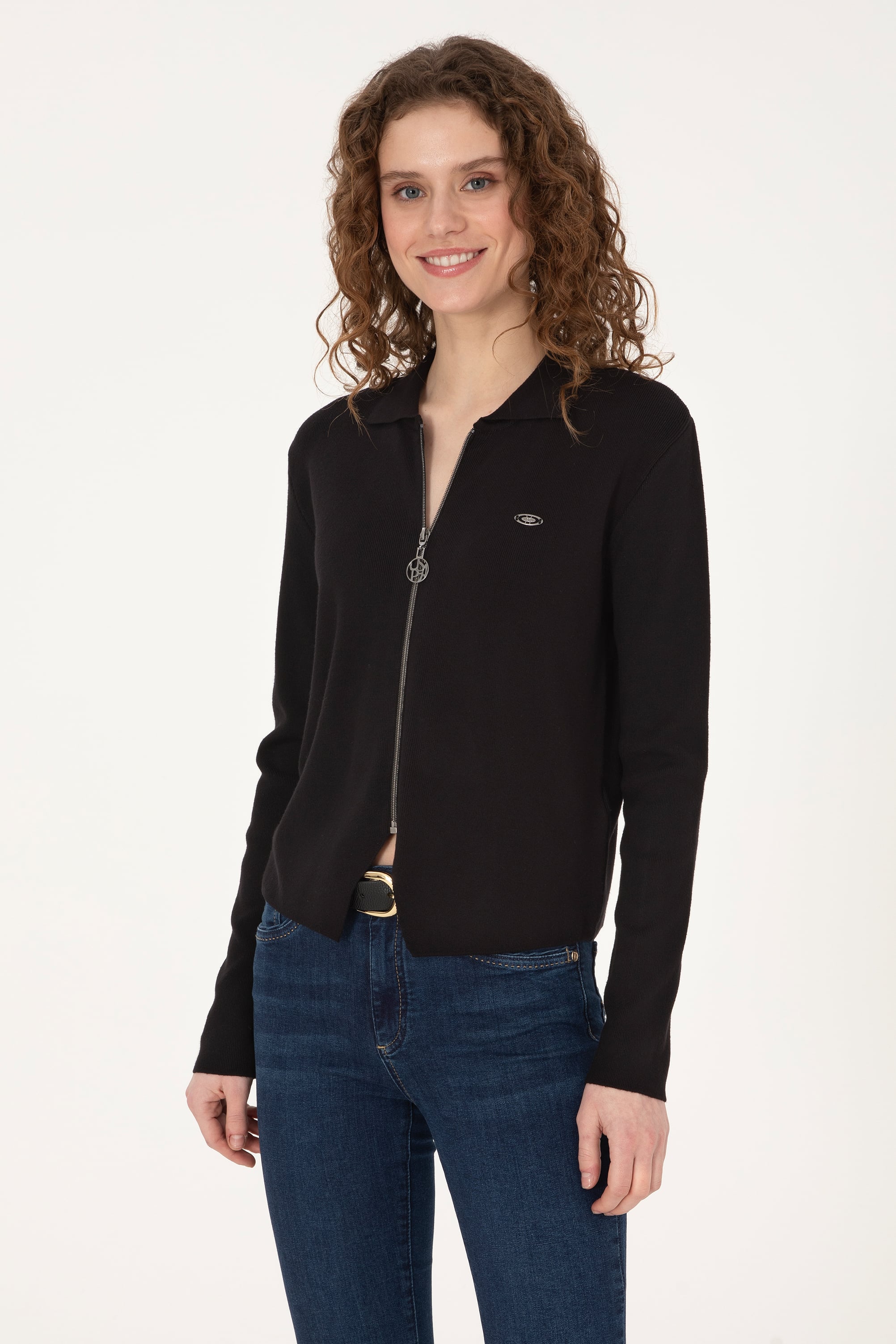 Kadın Siyah Triko Hırka - 50317375017