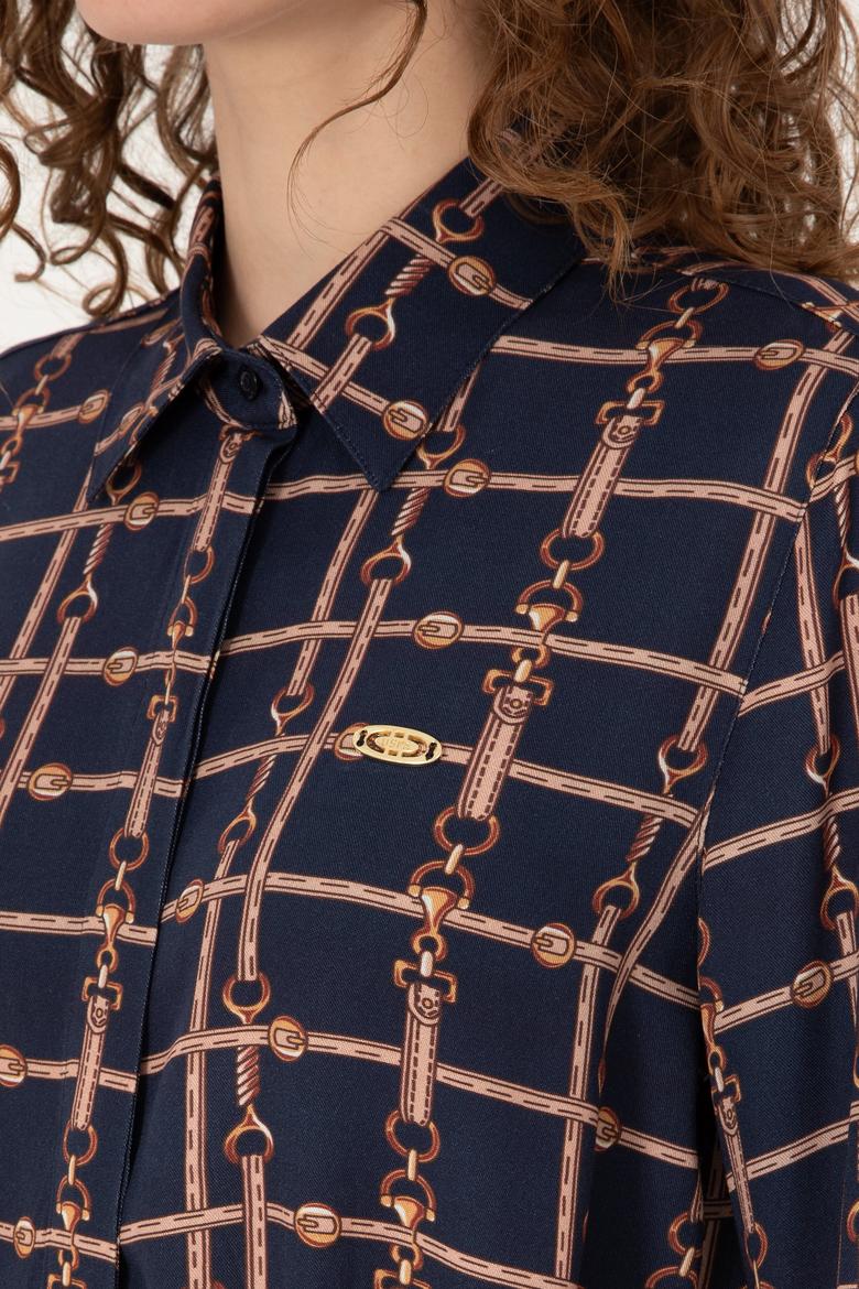 Kadın Lacivert Dokuma Elbise - 50314521001