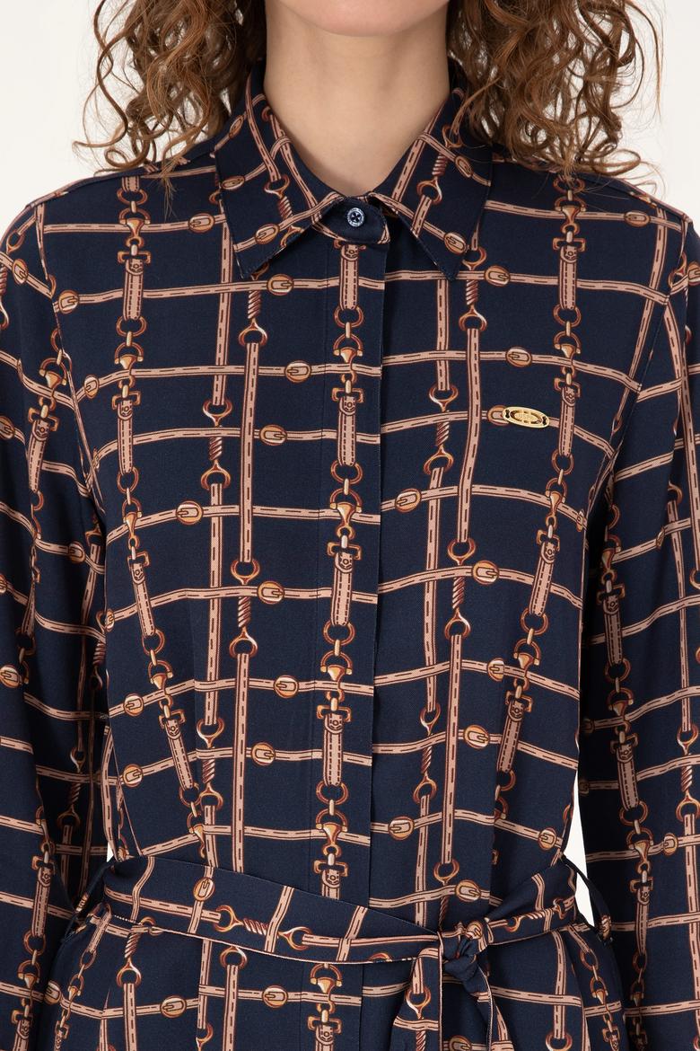 Kadın Lacivert Dokuma Elbise - 50314521001