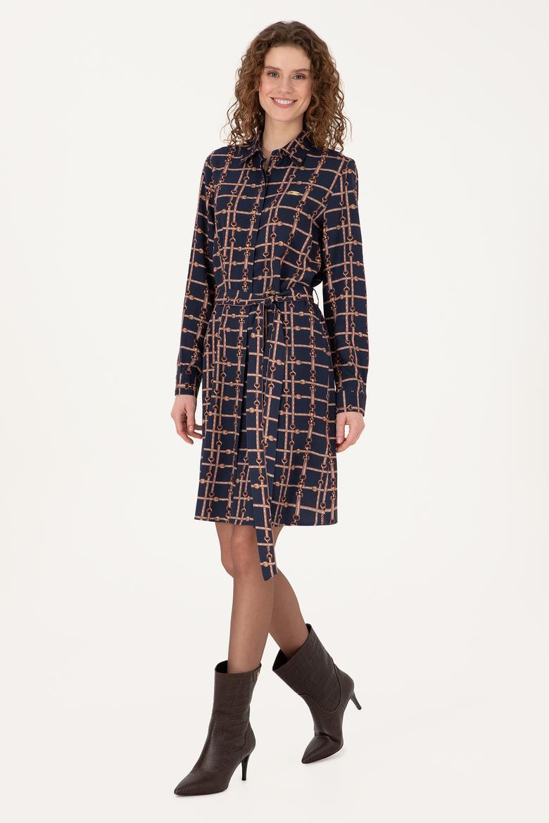 Kadın Lacivert Dokuma Elbise - 50314521001