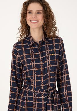 Kadın Lacivert Dokuma Elbise - 50314521001