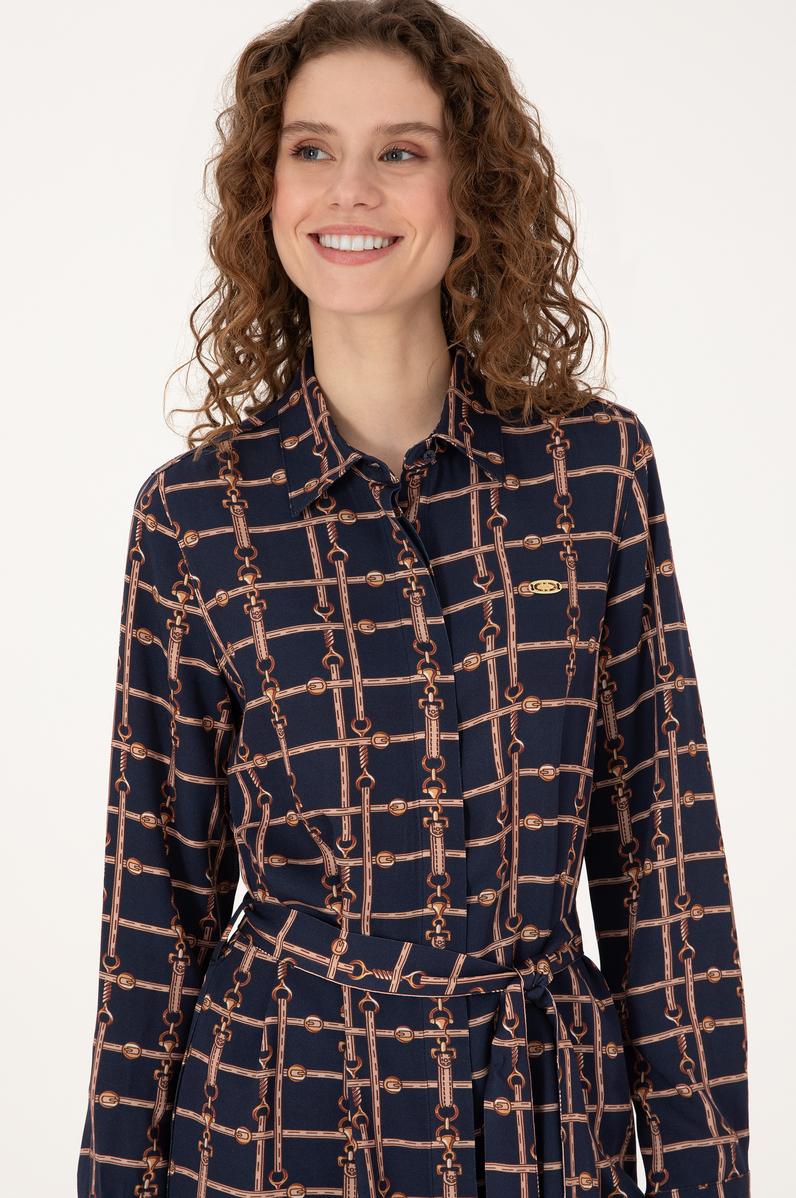 Kadın Lacivert Dokuma Elbise