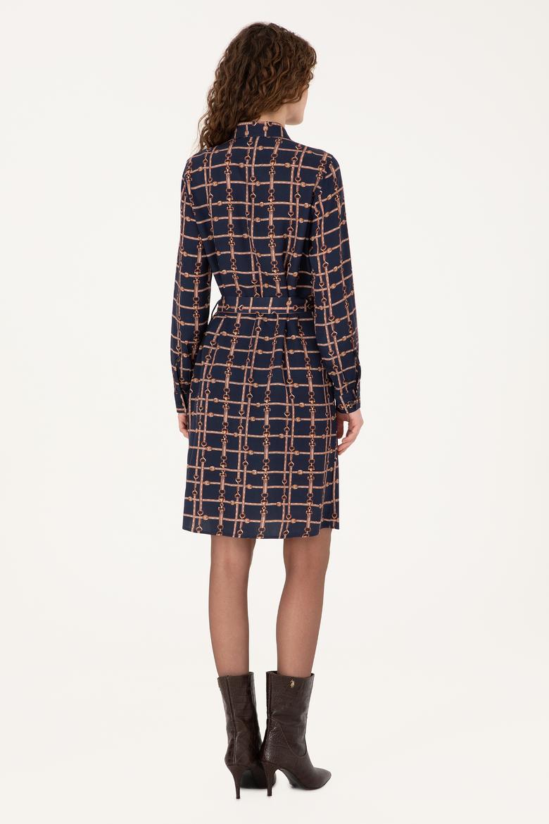 Kadın Lacivert Dokuma Elbise - 50314521001
