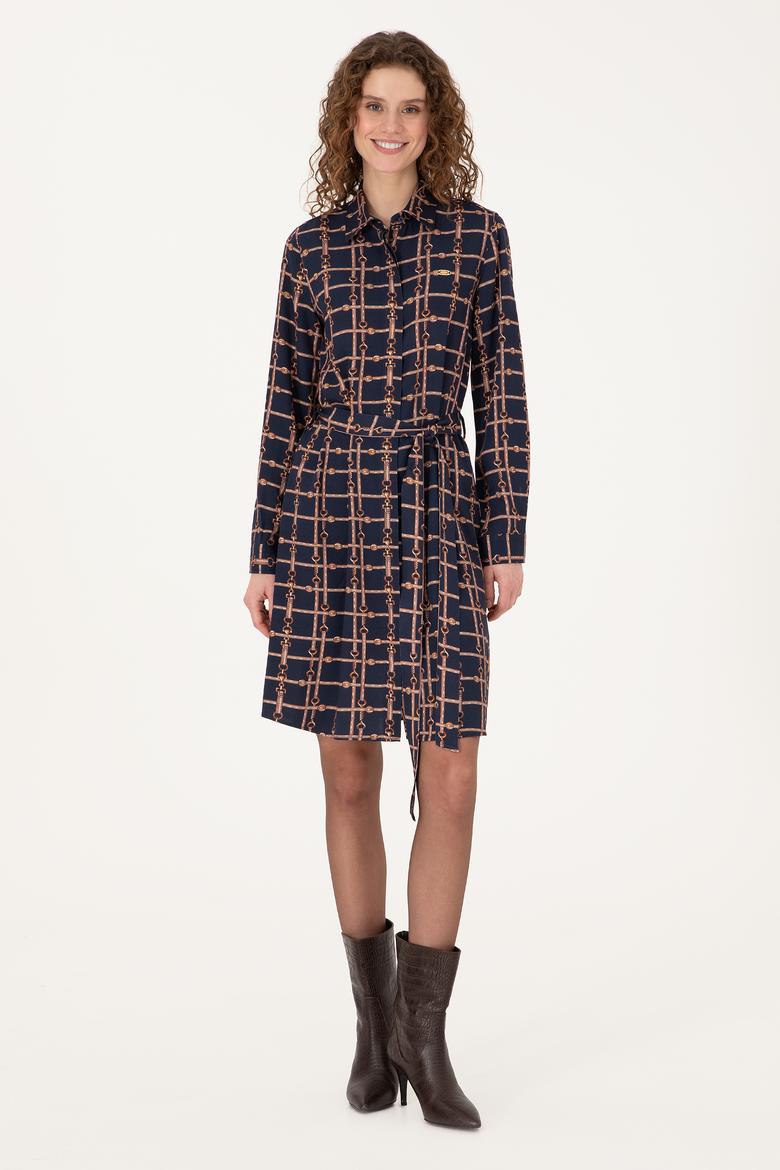 Kadın Lacivert Dokuma Elbise