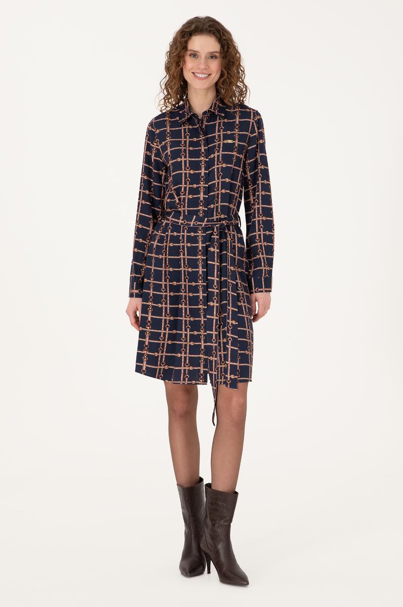 Kadın Lacivert Dokuma Elbise
