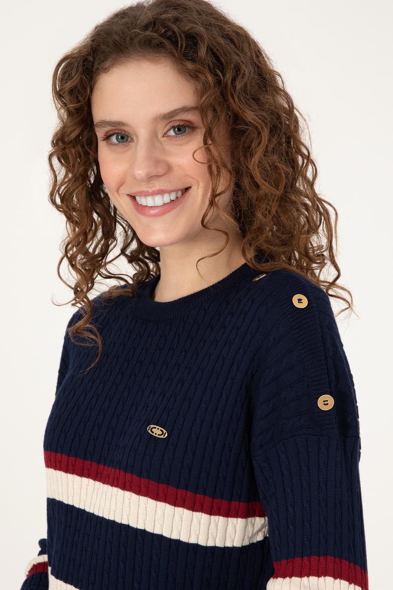 Kadın Lacivert Kazak - 50309548012