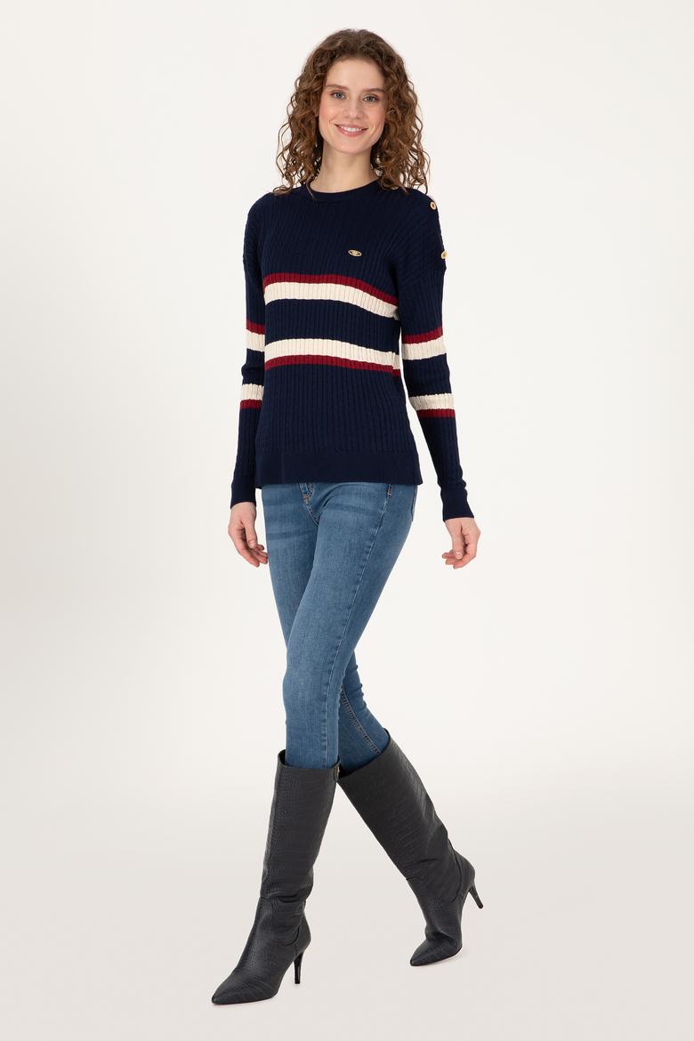 Kadın Lacivert Kazak - 50309548012