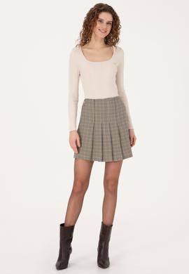 Kadın Kahverengi Dokuma Etek - 50309258002