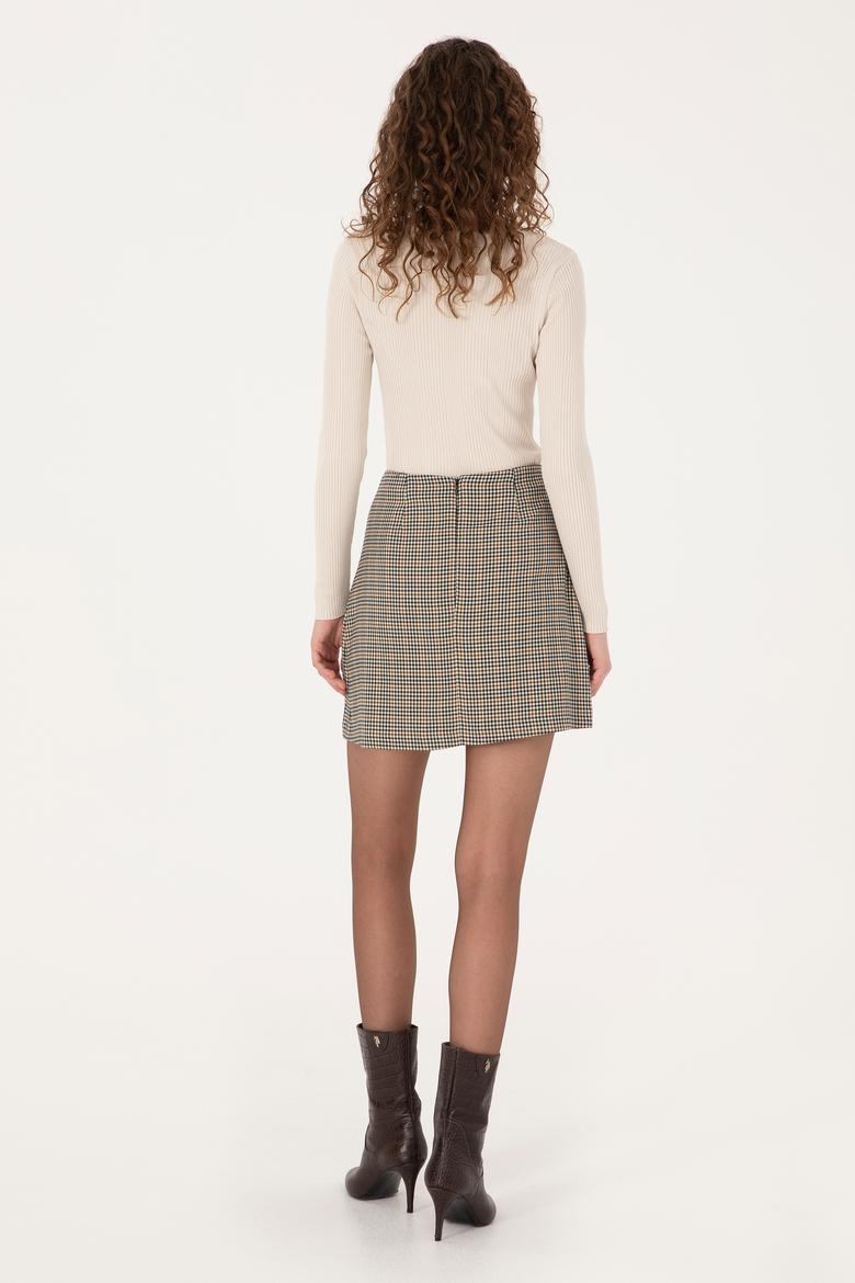 Kadın Kahverengi Dokuma Etek - 50309258002