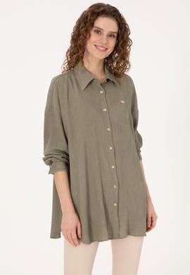 Kadın Açık Haki Uzun Kollu Gömlek - 50311917020