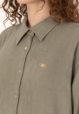 Kadın Açık Haki Uzun Kollu Gömlek - 50311917020