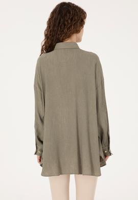 Kadın Açık Haki Uzun Kollu Gömlek - 50311917020