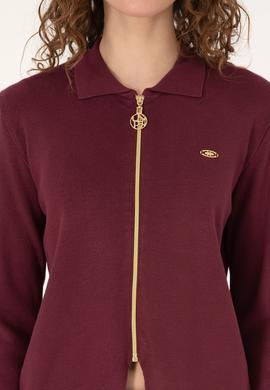 Kadın Bordo Triko Hırka - 50317375025